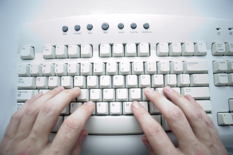 computer keyboard in use